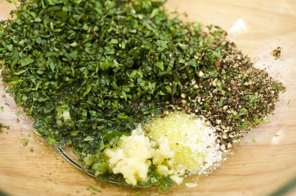 simple marinade: herbs, garlic, olive oil, salt & pepper simple marinade: herbs, garlic, olive oil, salt & pepper